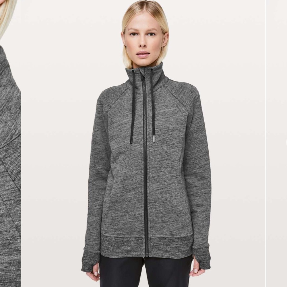Lululemon Jacket Sweatshirt Women’s 4 Huddle & Hustle Heather Grey Zip Up